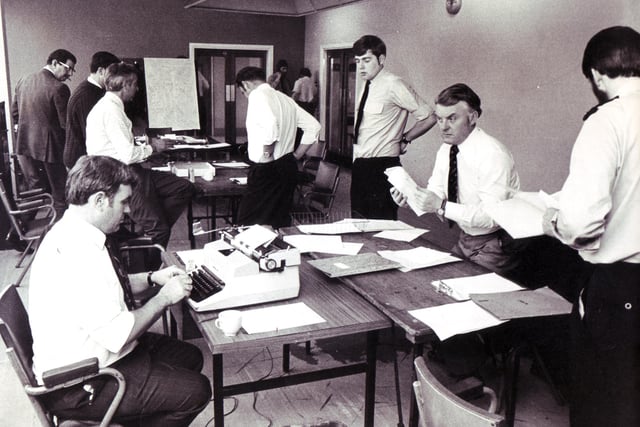 Activity in the murder Incident Room at West Bar Police Station November 1975