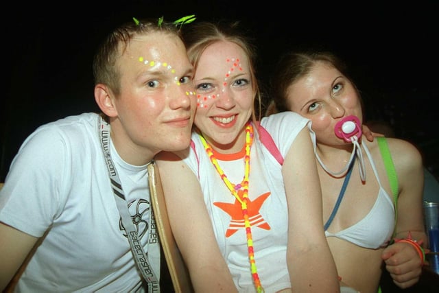From left - Pete, Lou and Sara at a Gatecrasher night in Sheffield in 2003