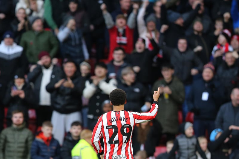 Iliman Ndiaye of Sheffield United celebrates scoring his team's first goal against Stoke (Ashley Allen/Getty Images)