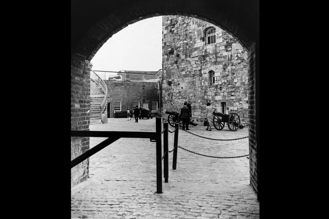 Southsea Castle - a view of the interior courtyard in August 1971