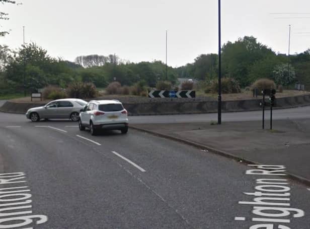 A car has flipped over on the roundabout where the A57 meets Beighton Road in Sheffield.