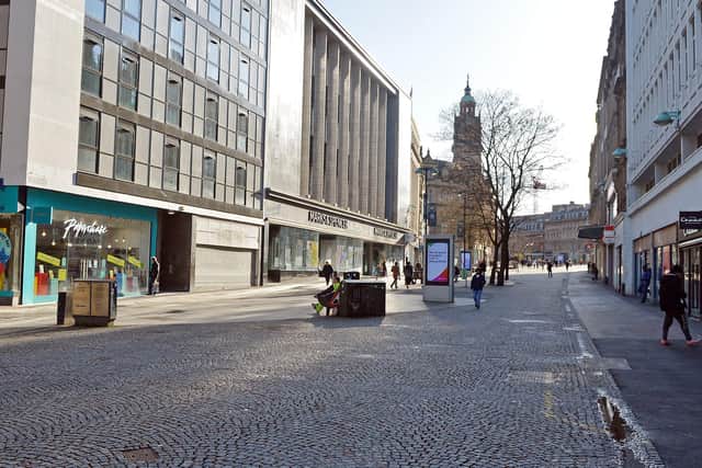 Sheffield City Centre during lockdown.