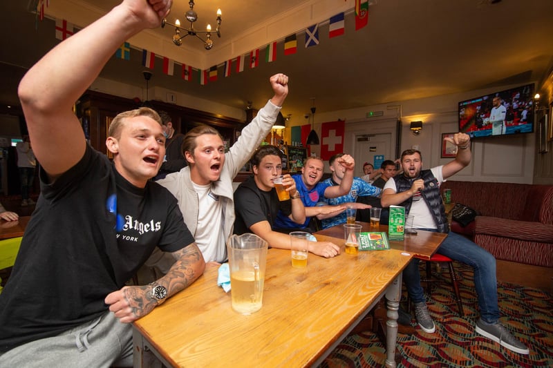 Fans cheering as they match the match at The Green Post, Hilsea. Picture: Habibur Rahman