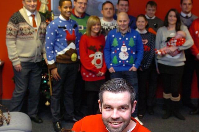 Staff at Evans Halshaw on Brenda Road wore Christmas jumpers to work to raise funds for a local children's ward in 2013.