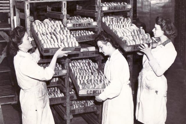 This photo of E.C. Bell Bakery, on Sheffield's Abbeydale Road, shows hot cross buns being prepared for Good Friday, on April 13, 1949