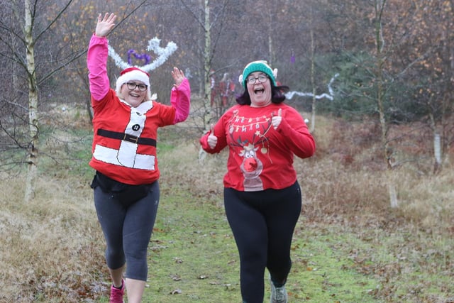 The Santa Dash took place through Worksop College's playing fields.