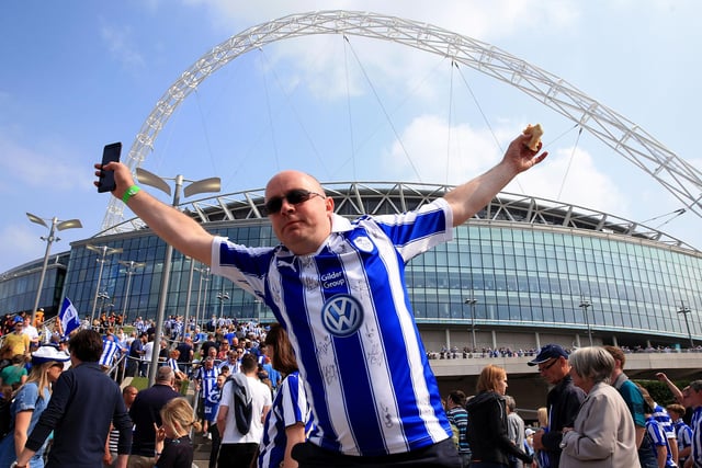 Sheffield Wednesday fans before the Championship Play-Off Final at Wembley Stadium, London. PRESS ASSOCIATION