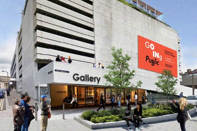 A view from Cambridge Street showing how an art gallery (potentially a new home for Graves Gallery) could be accessible from the street-level entrance on Cross Burgess Street