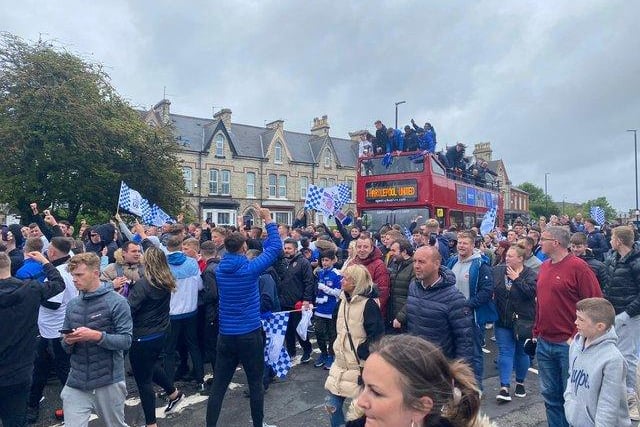 Thousands turned out for Pools' promotion parade on June 25.