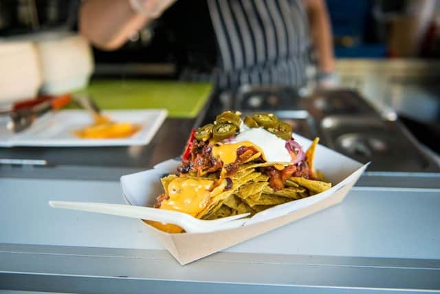 Nachos at the Drive Thru Cinema, where street food is served to attendees' cars. Picture: VeryCreative.
