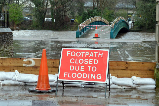 Footpaths have also been closed in Bakewell as they become unsafe.