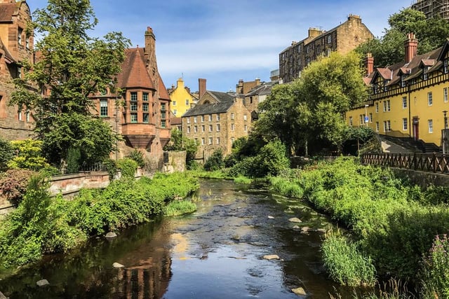 Dean Village is a quirky oasis situated by the Water of Leith, and not far from both Stockbridge and the city’s West End. The pretty village was previously home to various mills and still boasts a variety of millstones and stone plaques decorated with baked bread and pies.