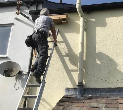 Lester fixes one of the boxes on the estate