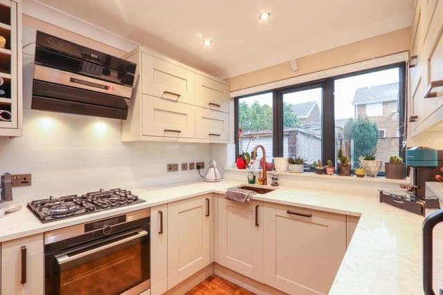 The bright kitchen is accessible straight from the dining/living space and is complete with all essential appliances.

Photo: Rightmove