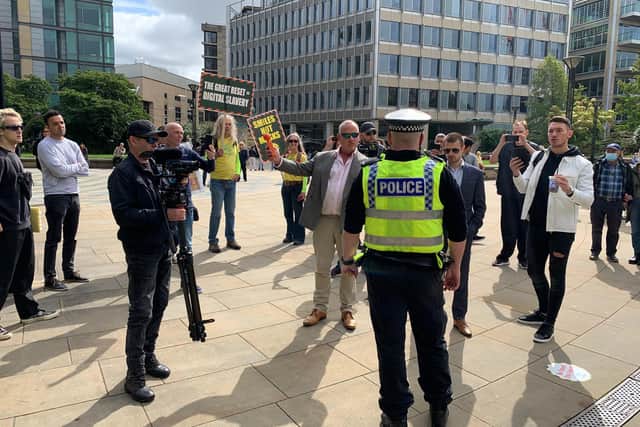 'Anti-mask' protest held in Sheffield's Peace Gardens