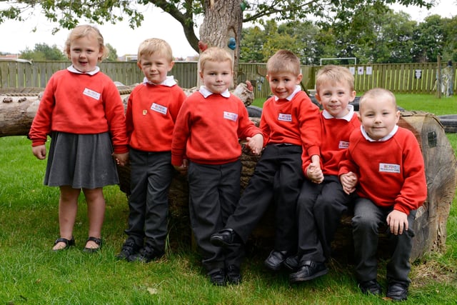The new reception class pupils at Belford First School.
