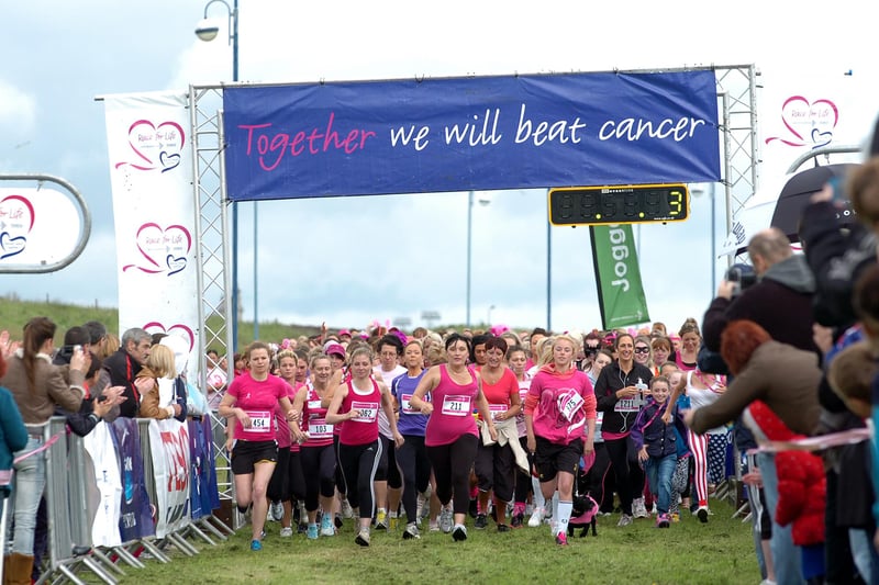 The start of the 2012 Race for Life at Seaton Carew.