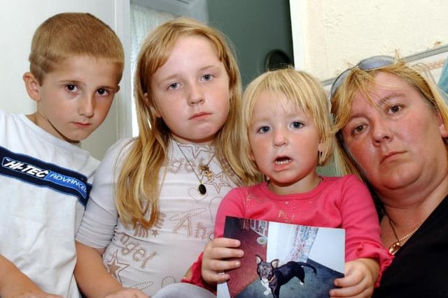 The Wells family from Balby in 2004 when they unfortunately lost their pet dog named Buster.