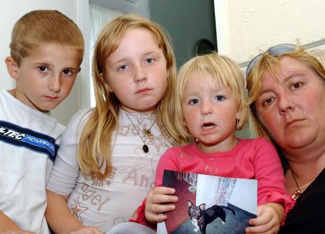 The Wells family from Balby in 2004 when they unfortunately lost their pet dog named Buster.