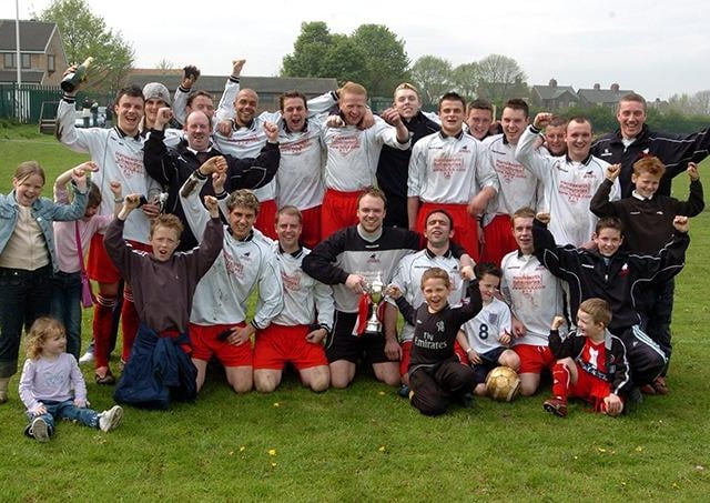 The Turf celebrate winning the Handsworth Cup final, April 30, 2005