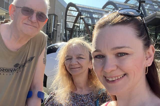 Samantha McCormick  was told she could die, after a mystery illness saw her weight plunge. Here she is pictured with her mum and dad