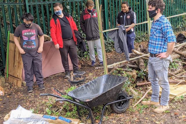 The young people worked across four allotments at Norwood Allotments and helped tidy the area as well as create the pizza oven