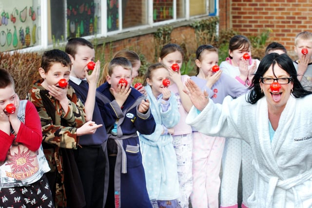 What a wonderful reminder of the day these Year 5 students at Hylton Castle Primary School joined teaching assistant Alison Atkinson in having a laugh on Red Nose Day. Recognise anyone in this 2009 photo