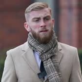 Sheffield United footballer Oli McBurnie, 26, of Knaresborough, North Yorkshire, arrives at Nottingham Magistrates' Court where he is charged with assault by beating. McBurnie denies a charge of assault by beating: Jacob King/PA Wire