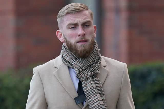 Sheffield United footballer Oli McBurnie, 26, of Knaresborough, North Yorkshire, arrives at Nottingham Magistrates' Court where he is charged with assault by beating. McBurnie denies a charge of assault by beating: Jacob King/PA Wire