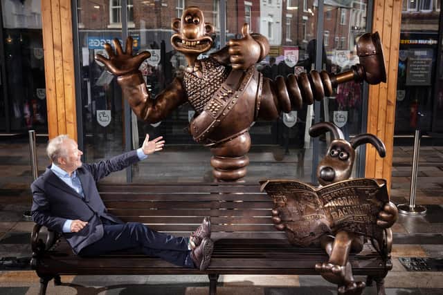 A new Wallace & Gromit film - the first since 2008 - is due to air on BBC One over Christmas 2024. Nick Park, creator of the duo, studied at Sheffield Polytechnic, now Sheffield Hallam University. He is pictured here at the unveiling of a bench sculpture in his native Preston, Lancashire (pic: Danny Lawson/PA)