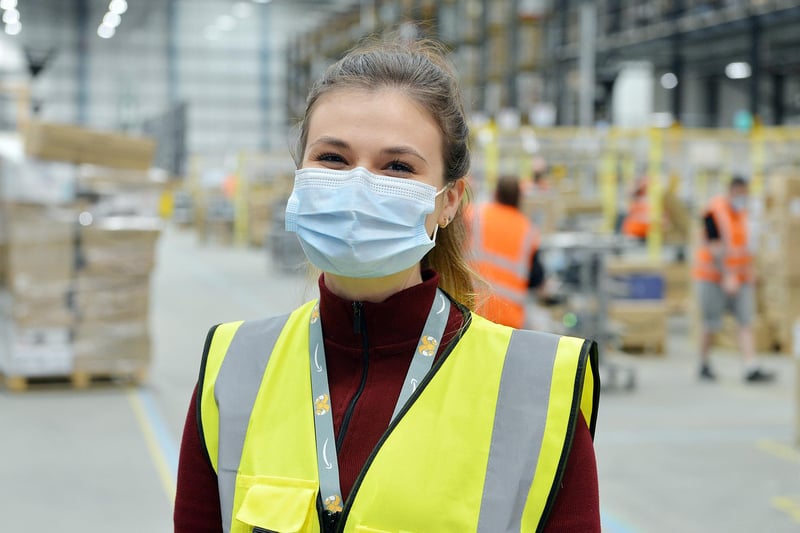 After joining the warehouse last year, to work at their onsite Covid-19 testing centre Abbie Binch has now progressed to the company's HR department.