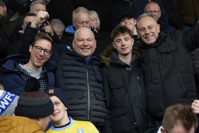 Owls fans on the South Coast to watch their team win 1-0     Pic Steve Ellis