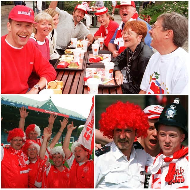 Danish fans come to Hillsborough at Euro 96.