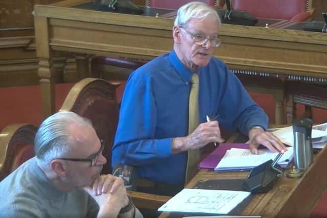City centre residents' association representative Peter Sephton objected to a restaurant's application to open for takeaways until 3am at a Sheffield City Council licensing sub-committee hearing. Picture: Sheffield Council webcast