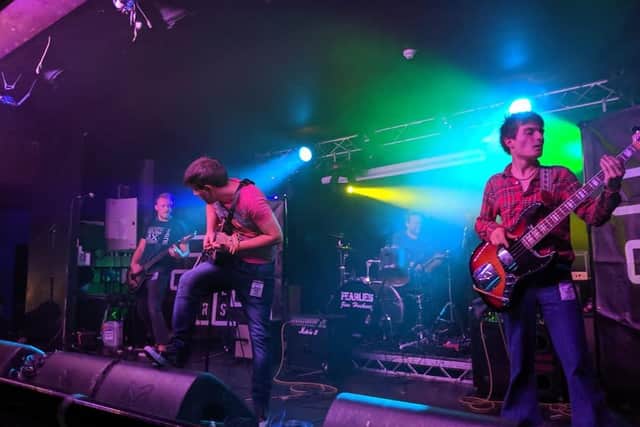 Sheffield band Into The Red, whose new single is being sent to The Moon