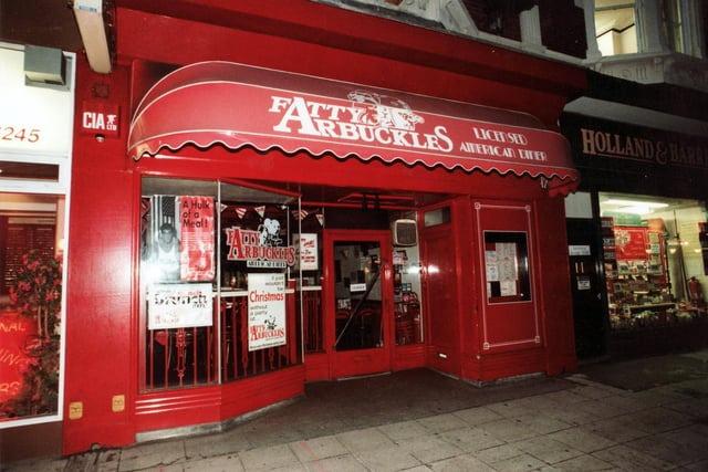 The first Fatty Arbuckle's American Diner opened in 1983, taking its name from the silent movie star Roscoe 'Fatty' Arbuckle and priding itself on serving large portions at low prices. By the late 90s there were more than 50 branches around the UK but despite an attempt to appeal to more health-conscious diners by dropping the 'Fatty' from its name the chain went into receivership and the last of its branches closed in 2006, though the brand was later revived with restaurants opening in Norfolk and Cambridgeshire.