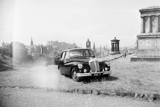 A Daimler Majestic car at Calton Hill in July 1958.