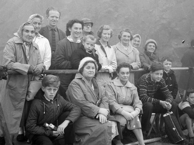 The crowd waiting at North Queensferry wait for the Queen's arrival at the official opening of the Forth Road Bridge in September 1964.