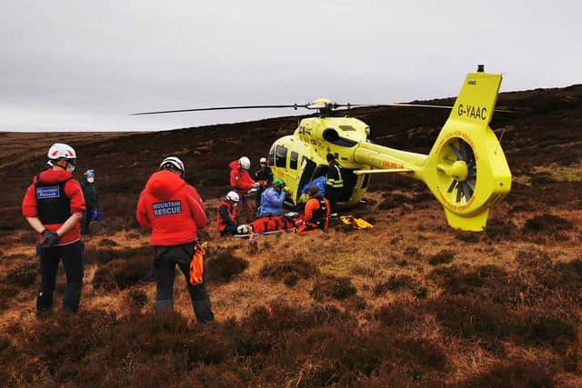 The man was airlifted to Sheffield hospital (Image: OMRT)