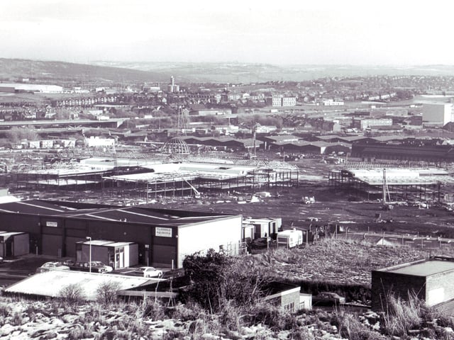 The enormous construction of Meadowhall Shopping Centre began November 22, 1988