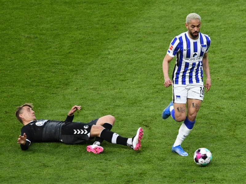Leeds United have emerged as the bookies' favourites to land Hertha BSC attacker Matheus Cunha this summer. (SkyBet)


 (Photo by Annegret Hilse - Pool/Getty Images)