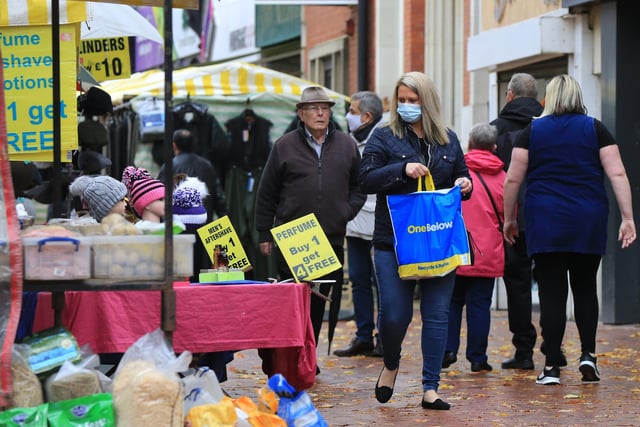 Shoppers in the town centre