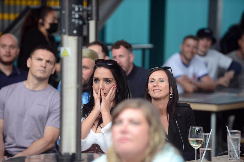Fans at STACK Seaburn look concerned  during the England V Italy final.