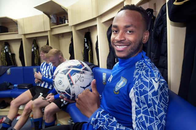 Saido Berahino was the hat-trick hero in Sheffield Wednesday's 6-0 rout of Cambridge United.