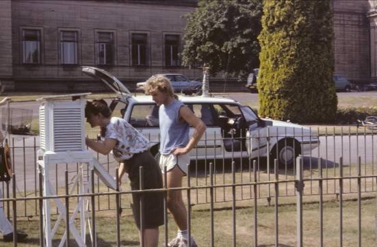 A scorching heatwave led to what became - for nearly 25 years - Sheffield's hottest day ever on August 3, 1990. The mercury rose to some 34.3C, breaking the previous highest temperature for the city - 33.5C - recorded on August 9, 1911. Gaynor Boon and Derek Whiteley are pictured confirming the record-breaking reading at the Weston Park Weather Station.