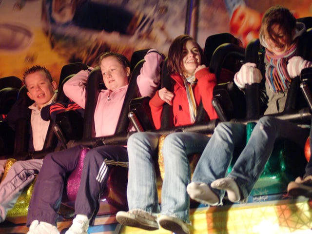 Alongside the bonfire and fireworks displays, there were a number of fairground rides for visitors to enjoy.