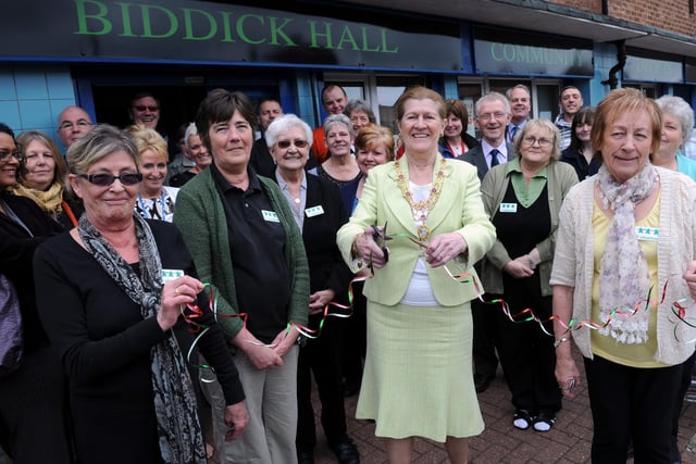 The Mayoress Coun Olive Punchion, centre, officially opened the new Biddick Hall Community Drop-in Centre in 2012. Were you there?
