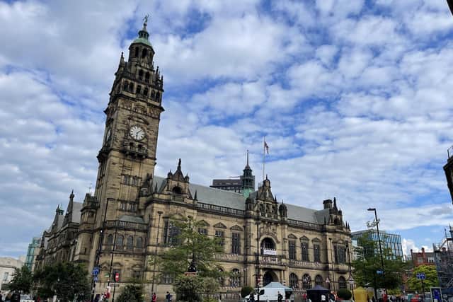 Sheffield Town Hall in the city centre. Sheffield is set to receive funding to support asylum seekers living in accommodation which was recently exposed for leaving people to starve.