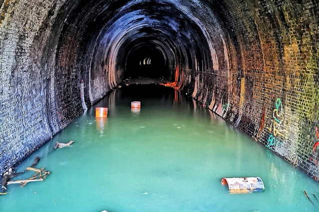 The murky waters of the forgotten Spinkhill Tunnel