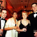 All Saints Catholic High School 6th Form Prom at Baldwins Omega. From left to right;Sam Hill, Emma Bower, Stephanie Codman and Tom Giles, May 2001
